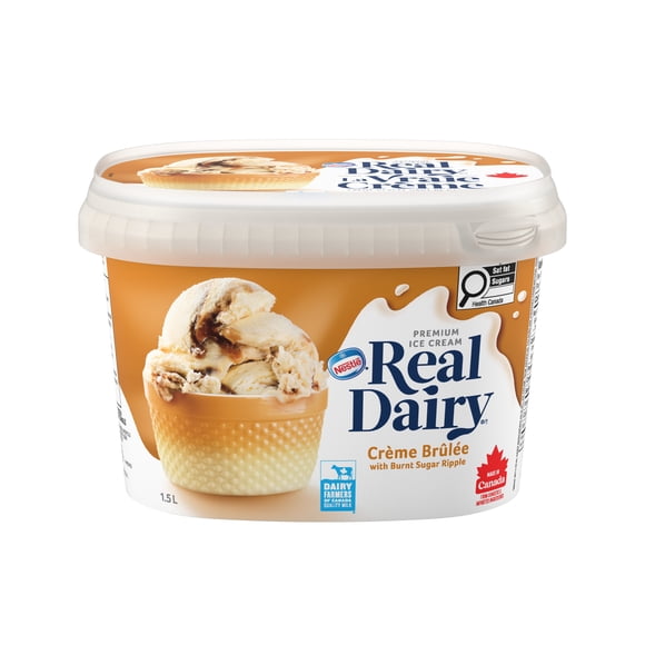 REAL DAIRY Crème Glacée Haut De Gamme Crème Brûlée 1,5 L
