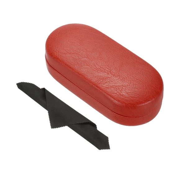 Uxcell Hard Shell Eyeglasses Case, 1 Pack PU Leather Large Glasses Case Protective Sunglasses Organizer, Red