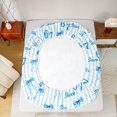 thumbnail image 4 of Manfei Blue Stripe Bow Fitted Sheet Queen,Number Sixseven Bedding,3 Pieces,1 Fitted Sheet and 2 Pillowcases, 4 of 6