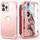 thumbnail image 1 of wonima11 IDweel for iPhone 15 Pro Max Case with Screen Protector for Women, 3 in 1 Shockproof Slim Fit Hybrid Heavy Duty Hard PC Cover Soft Silicone Bumper Full Body Case,Rose Gold, 1 of 1
