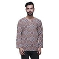 thumbnail image 1 of Atasi Printed Keyhole Nack Short Kurta Men ShirtWith Long Sleeves For Men, 1 of 1