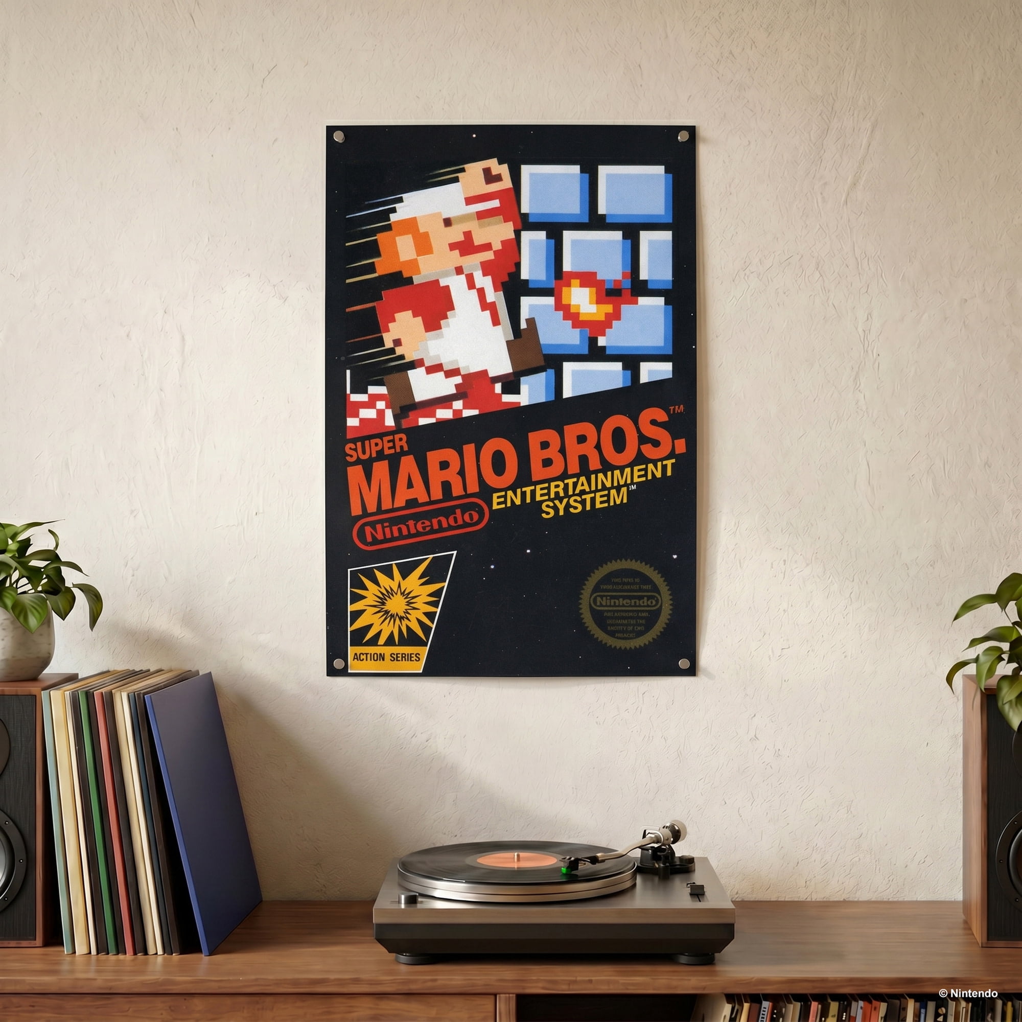 Pyramid America: Super Mario Bros: Game Cover - 11x17 Poster Print - Retro Video Game Artwork, Licensed Nintendo Wall Decor, Premium Fan Collectible