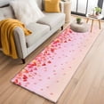 thumbnail image 2 of Valentine's Day Washable Area Rug 2 x 6 ft Modern Watercolor Red Pink Yellow Loves Sweet Heart Pink, Soft Non Slip Rugs Stain Repellent Indoor Felt Carpet for Living Dining Room Bedroom Home Office, 2 of 9