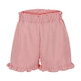 thumbnail image 5 of HOWPAY Womens Shorts Striped High Waisted Elastic Wide Leg Bottoms with Pockets Casual Lightweight Summer Workout Sports Lounge Shorts Red M, 5 of 6