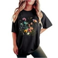 thumbnail image 2 of Njoeus Tops for Women Trendy Oversized Tshirts for Women Women Cute Funny Graphic T Shirts Womens Floral Print Graphic Tees Teen Girls Cute Tops Summer Casual T-Shirts S-Xxl Women Shirt Plus Size Shir, 2 of 7
