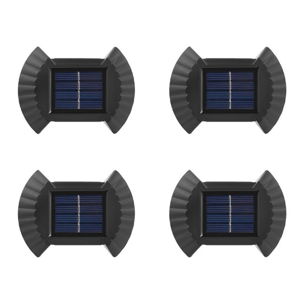 Matsuzay 4 piezas de luz solar de pared impermeable al aire libre jardín patio porche patio entrada patio calle césped camino escalera lámpara Iluminación y accesorios Luz blanca Matsuzay HA073275-01