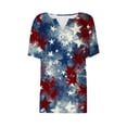 thumbnail image 4 of Summer Tops for Womens 2025 American Flag T-Shirt Fashion Star Stripes Graphic Tees 4th of July Short Sleeve Henley Shirts Button Down Casual USA Flag Tunic Tops Patriotic Blouses Outfits, 4 of 5