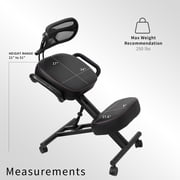 DRAGONN (By VIVO) Ergonomic Kneeling Chair with Back Support, Black