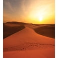 thumbnail image 3 of Desert Duvet Cover Set, Footprints on Sand Dunes at Sunrise Hot Dubai Landscape Travel Destination, Decorative 3 Piece Bedding Set with 2 Pillow Shams, King Size, Dark Orange Yellow, by Ambesonne, 3 of 3
