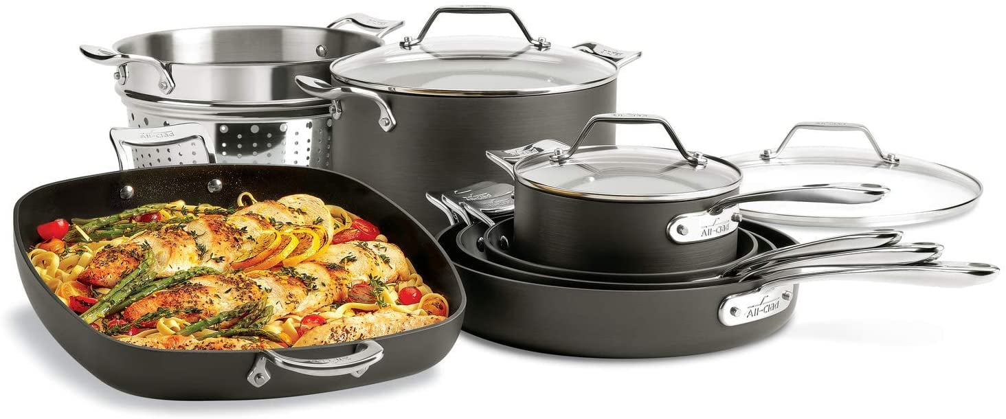 All-Clad Stainless Steel 10-Piece Nonstick Cookware Set 