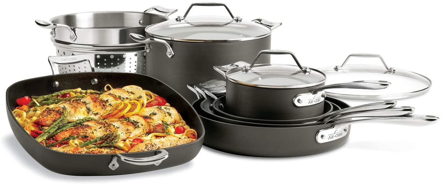 AllClad HardAnodized Cookware Set, 13 Piece Macy's, 50 OFF