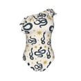 thumbnail image 4 of Yiaed Snake Print Women One Piece Swimsuits Tummy Control One Shoulder Bathing Suits Pattern Ruffle Swimwear-Medium, 4 of 8