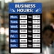 thumbnail image 2 of Señal de horario comercial Señales de horas de operación para ventana / puerta (azul), 2 of 3