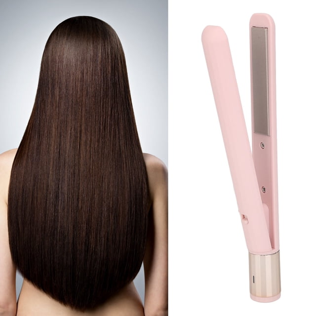 Mini Hair Straightener, Small Flat Iron 2 In 1 Hair Straightener USB Adjustable Temperature Small Hair Straightener Curler Portable Travel Flat Iron For Dormitory Curling Iron