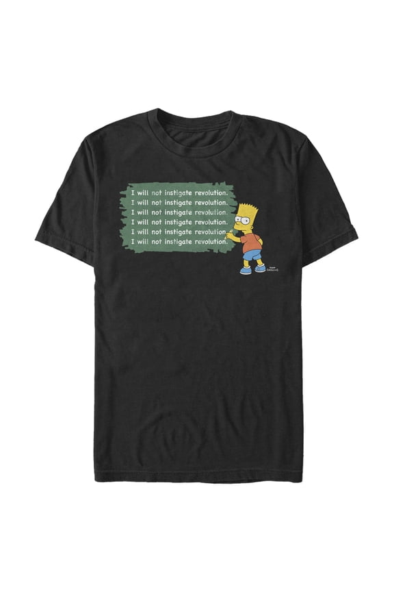 Men's The Simpsons Bart Chalkboard Graphic Tee Black Large