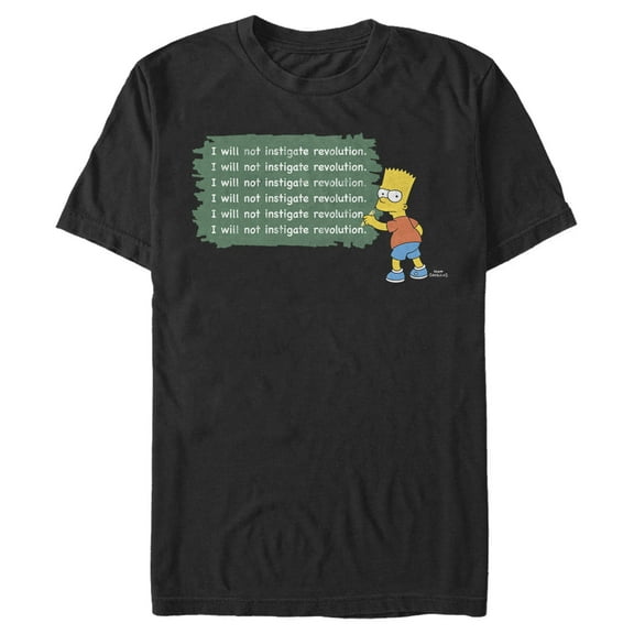Men's The Simpsons Bart Chalkboard Graphic Tee Black 2X Large