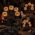 thumbnail image 3 of Halloween Candelabra Holder 12 Inch, 5 Light Pumpkin Tea Light Holder, Rustic Gothic Metal Candle Stand for Dining Table, Halloween Decorations, 3 of 8