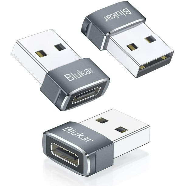 Blukar USB C to USB Adapter, [3 Pack] USB-C Female to USB Male, Type C to  USB A Converter for Fast Charging & Data 
