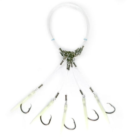 UPC: 0896932000658 | R+R Deep Drop Rig 8/0 Black Mustad Circle 6 Hooks DDR80