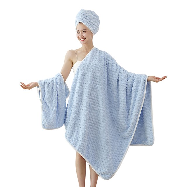 Yhmxh Toallas de algodón, toalla de terciopelo coral, juego de toalla de baño y gorro de baño, juego de toallas de baño de lujo, juego de toallas de algodón suave, toallas de mano de alta absorción.