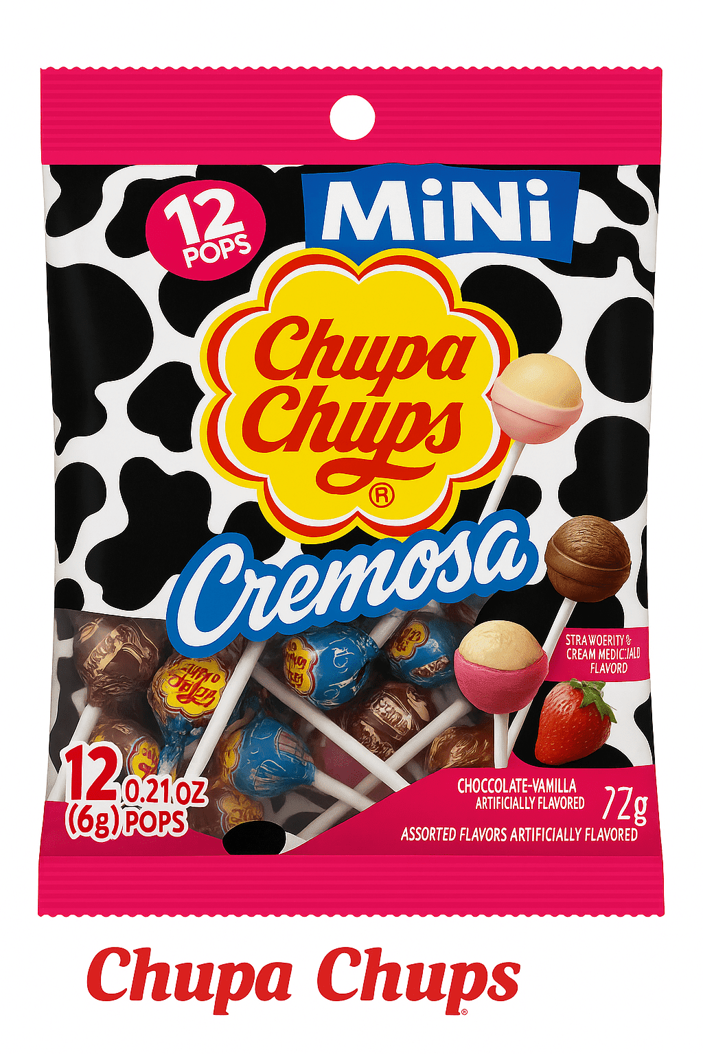 Chupa Chups Melody Pops Strawberry 12G (Pack of 48) - Walmart.com