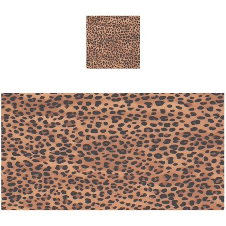 Hotbar Leopard Print Bath Towels Soft Absorbent Bath Towels Cotton Quick Dry Bath Towel Set of 2 for Home Hotel Bathroom Spa
