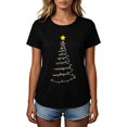 thumbnail image 3 of gbyLJF Women's Christmas Tree Shirts Pine Tree Back Print Tees Lights Bright Short Sleeve Xmas Holiday Tops, 3 of 5