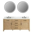 thumbnail image 2 of Solana 72" Wood Vanity in Weathered Fir Calacatta White Quartz Top with Mirror, 2 of 14