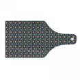 thumbnail image 1 of Tribal Cutting Board, Chevron Zigzag with Dot and Vertical Lines Pattern Abstract Motifs, Decorative Tempered Glass Cutting and Serving Board, Wine Bottle Shape, Pink Lilac Pale Green, by Ambesonne, 1 of 1