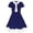 Blue, variant on Girls Dress Back School Uniform Navy Blue White Collar Tie Short Sleeve 5 Years