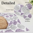 thumbnail image 3 of Purple Gray Leaves Queen Pillow Covers, Summer Tropical Plant Aesthetics Soft Breathable Throw Pillow Cases with Invisible Zipper, Decorative Pillowcase Pillows Protectors for Sofa Bed Chair 20"x30", 3 of 9