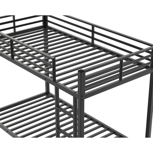 BSHTI Platform Modern Twin Size Metal Platform Bed Frame with Upholstered Headboard and wood slats support for Livingroom