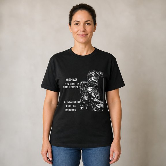 Trenditee A Strong Female Veteran T-Shirt, Proud Military Woman Shirt