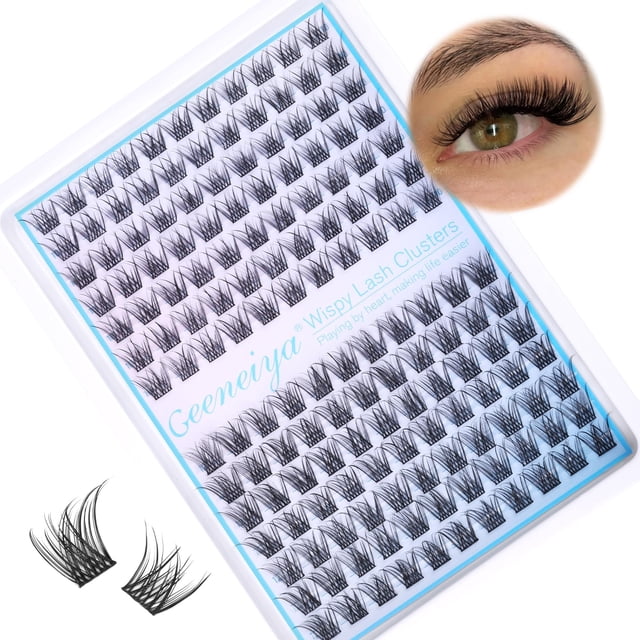 Clusters de Cils Courts Wispy C Curl Clusters de Cils 1012MM Cils Individuels Cluster Naturels Extensions de Cils Style Naturel Cluster Cils par Geeneiya 154 Pcs C Curl 1012MM