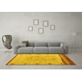 thumbnail image 3 of Ahgly Company Machine Washable Indoor Round Solid Yellow Modern Area Rugs, 8' Round, 3 of 4
