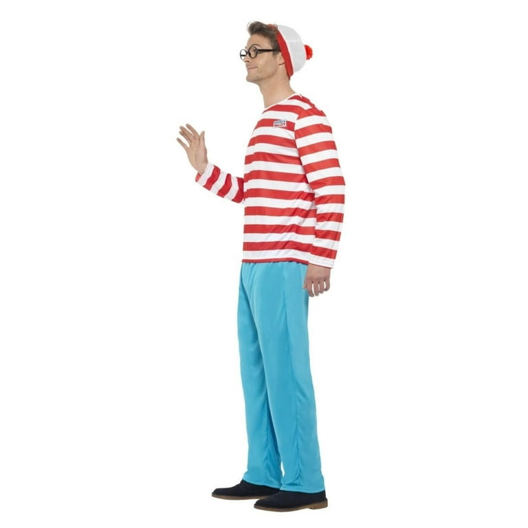 Wheres Wally? Licensed Costume Adult Red White Blue Wheres Wally? Licensed Costume Adult Red White Blue
