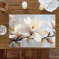 thumbnail image 3 of Pastoral Flower White Floral Placemats Set of 6,Wipeable Washable Table Mats for Dining Tables, Vintage Magnolia Oil Painting Art Place Mats for Kitchen Event Party Tabletop Decor, 3 of 9
