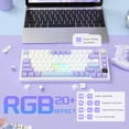 thumbnail image 5 of AJAZZ AK820 Pro 75% Wireless Mechanical Keyboard with TFT Smart Display&Knob, Gasket-Mounted Gaming Keyboard, BT/2.4GHz/USB-C Wired (Purple, Flying Fish Switch), 5 of 10