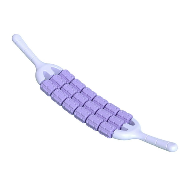 Rodillo de masaje portátil, cómodo y práctico para brazos, abdomen y cuerpo. púrpura
