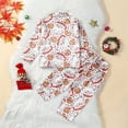 thumbnail image 4 of Conjuntos de pijamas de satén de Navidad para niños, ropa de dormir informal de Navidad con estampado de galletas de Papá Noel, camisetas de manga larga con botones, pantalones, moda, 4 of 4