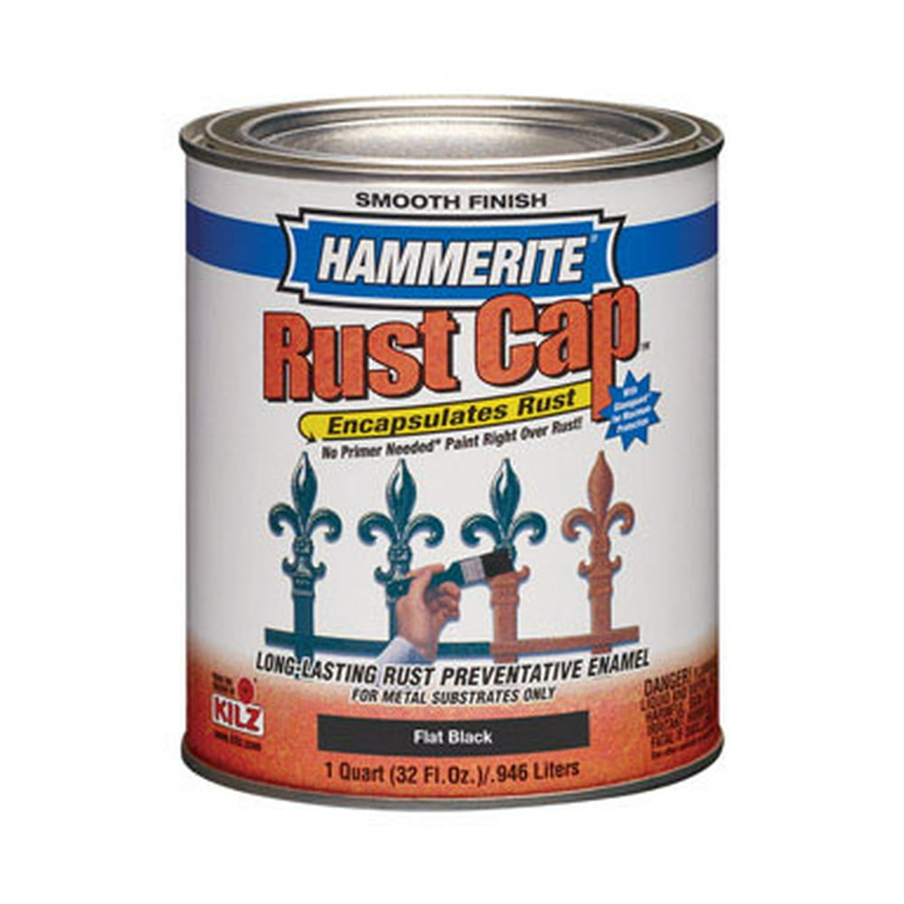 Hammerite Rust Cap Indoor and Outdoor Smooth Black AlkydBased Metal