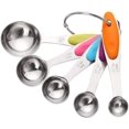 thumbnail image 2 of Juego de cucharas medidoras de 5 cucharas de taza de medida de metal de acero inoxidable con silicona oso de fresa  Electrónica, 2 of 2