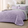 thumbnail image 1 of Juego de cama Bedsure Queen, edredón, 7 piezas, color morado claro, 1 of 7