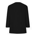 thumbnail image 5 of Womens Shirts Loose Women's Fashion Casual Round Neck 3/4 Sleeve Loose Solid Colour T-Shirt Ladies Top, 5 of 6