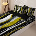 thumbnail image 3 of Erosebridal Modern Wave Stripe Zipper Twin Comforter Sets with Fitted Sheet and 2 Pillowcases,Geometric Line Art Zipper Bedding Set For Girls,Black Reversible,4 Pieces, 3 of 7