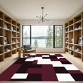thumbnail image 2 of ODIKA 4'x6' Machine Washable Non-Slip Area Rug, Geometric Burgundy High Traffic Rug, Red, 1279347, 2 of 7