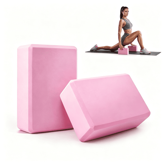 BESTSKY 2 Pcs Yoga Blocks,High Density Foam,Non-Slip,9X6X3" | Closed-Cell Foam Is Latex-Free,Moisture-Resistant,Odor-Free,Easy to Wipe Clean,And Built to Last