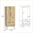 thumbnail image 4 of Armoires & Wardrobes | Augusta 1-Drawer Double-Door Closet | 30.1''W x 20.1''D Light Oak | Particle Board | Beige, 4 of 7