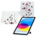 thumbnail image 1 of Case for iPad 6th / 5th Generation 9.7 inch Case (2018/2017), iPad Air 2 & 1 (2014/2013) Drawing Pattern Y-Fold Standing Case Clear Back with Landscape Portrait Mode Pencil Holder & Auto Sleep, 1 of 10