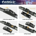 thumbnail image 3 of Feildoo 24"+19" Windshield Wiper Blades Fit for VW Jetta 2009 For Car Front Window, Bracketless Wiper with accessories, Pack of 2 NPTB, 3 of 6